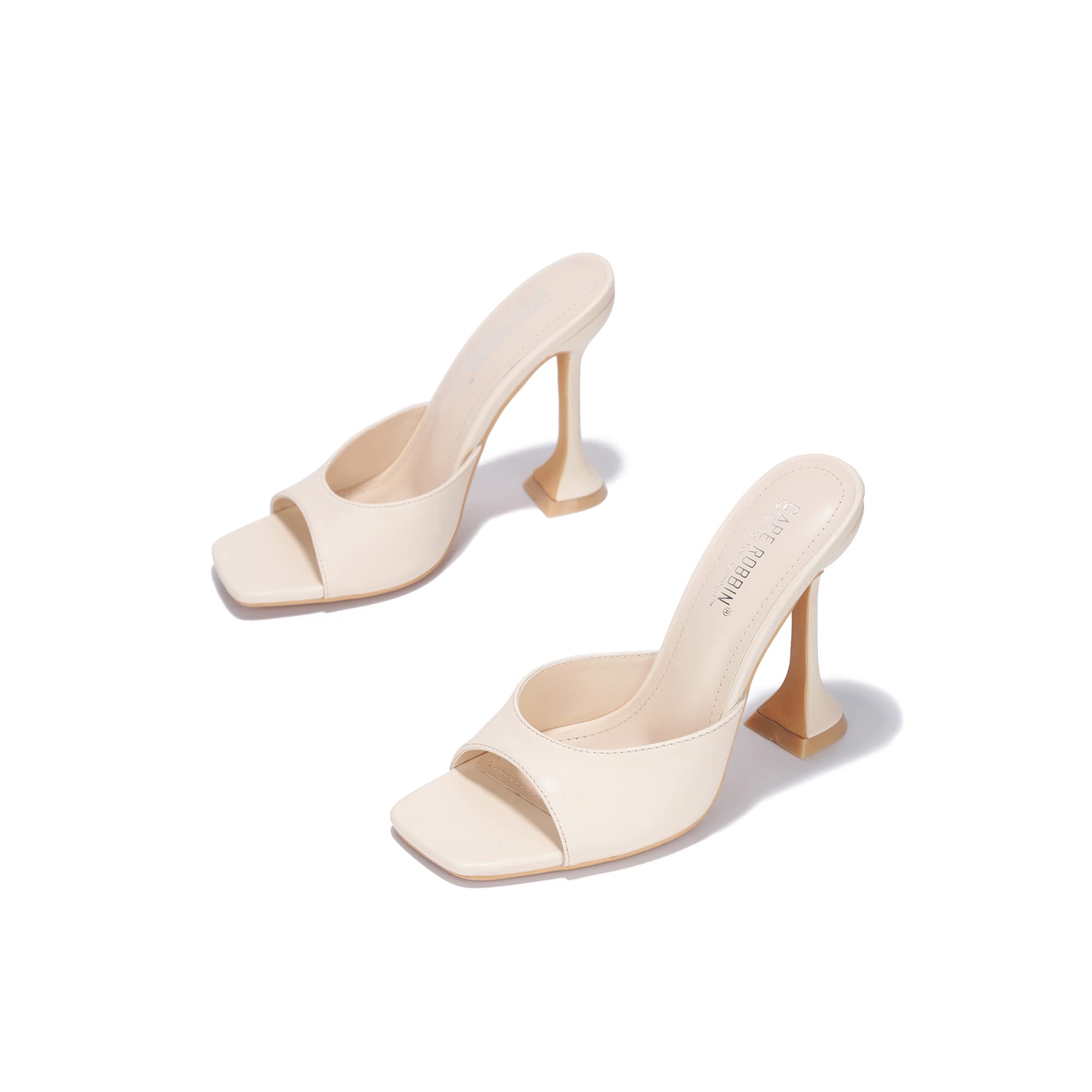 Cape Robbin Women's Lithe Sexy High Heels - Square Open Toe Stiletto Pumps for Party, Wedding & Evening Wear - Comfortable Dress Shoes for Women