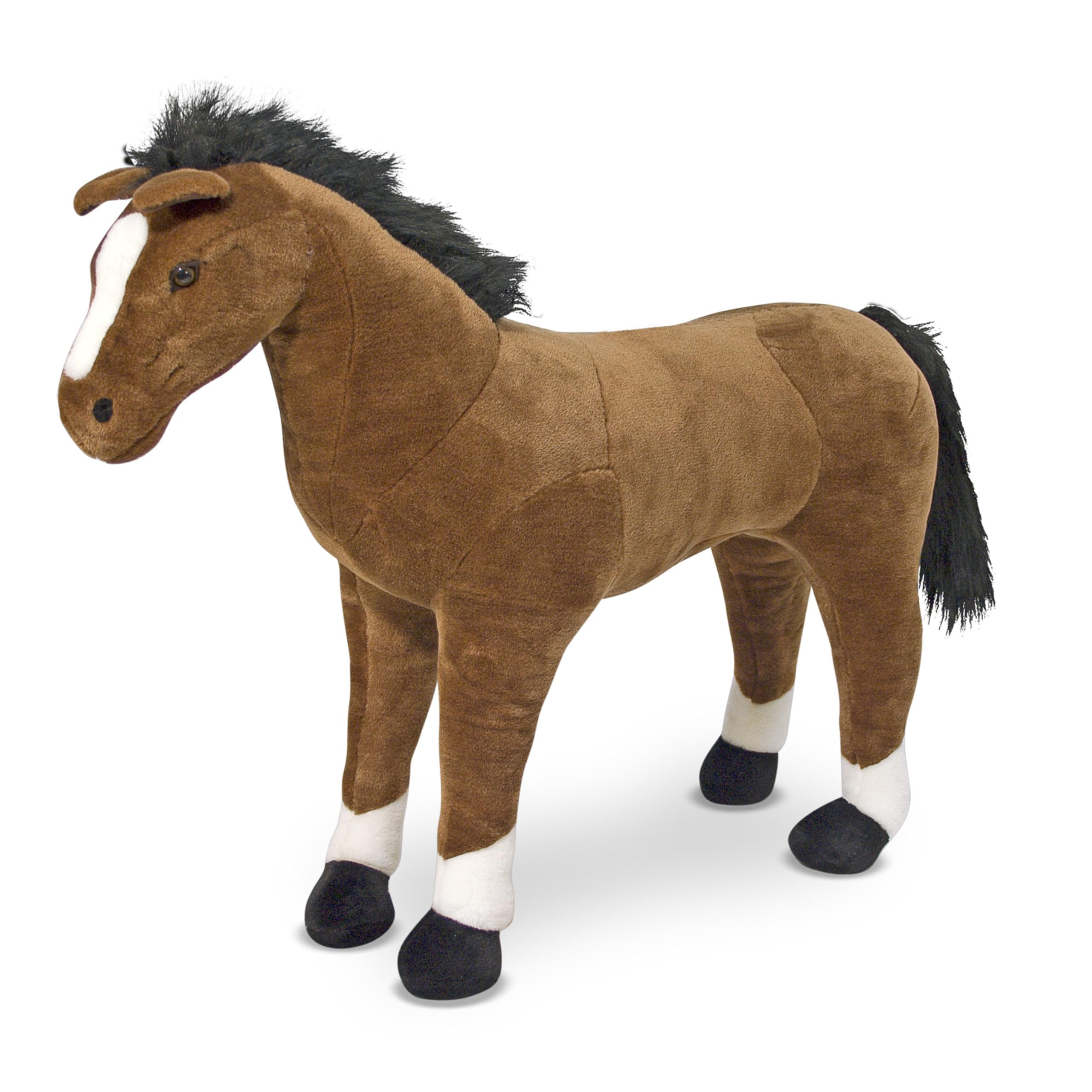Melissa & Doug Giant Horse Plush Toy - Lifelike Stuffed Animal (36 Inches Tall) for Kids' Room Decor, Nursery, and Playtime Adventures