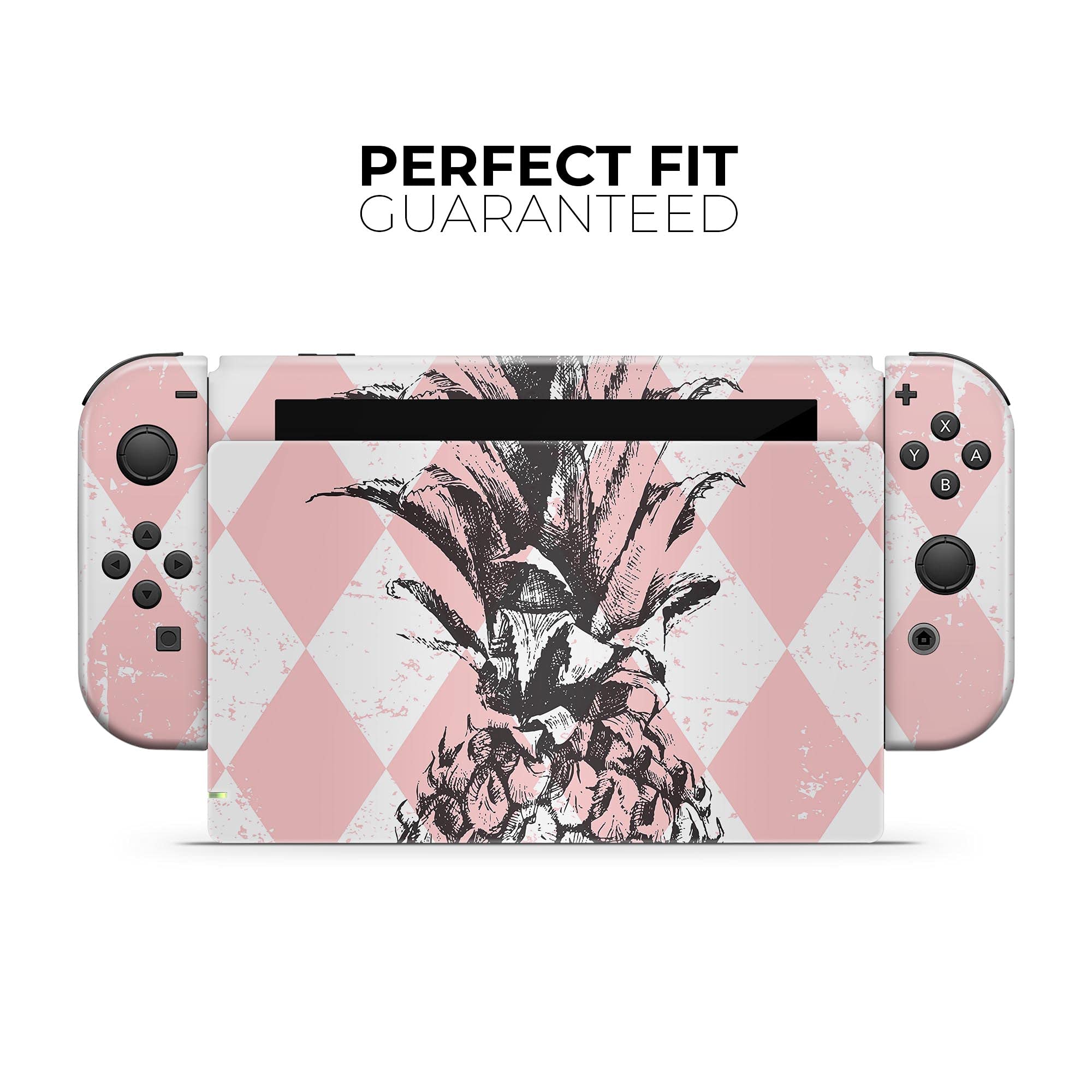 Nintendo Switch Lite Skin Decal - Scratch-Resistant Removable Vinyl Wrap Cover - Tropical Summer Pink Pineapple Design | Perfect for Gaming Protection & Style Enhancement