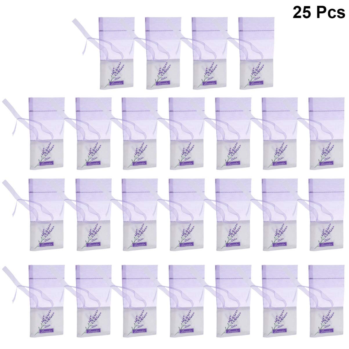 DOITOOL 25 Pack Lavender Sachet Bags - Light Purple Organza Gauze Bags for Aromatherapy, Wedding Favors, Drawer Fresheners & DIY Crafts