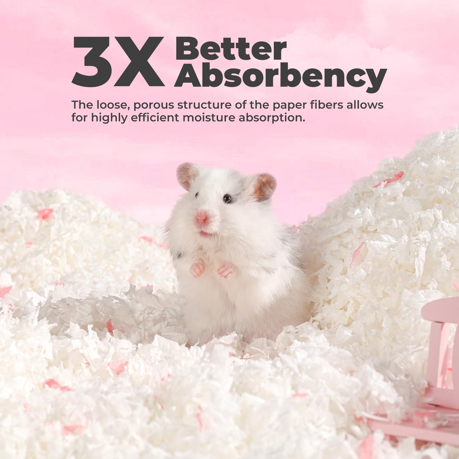 Premium Natural Paper Small Pet Bedding - Moisture Absorbent, Dust-Free for Guinea Pigs, Hamsters & Rabbits | 12L | Ideal for Cages, Nesting & Odor Control