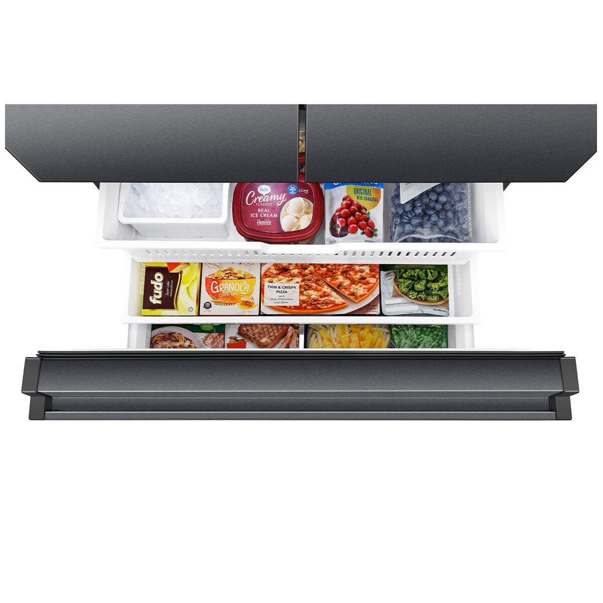 Hisense 634L French Door Refrigerator with Plumbed Water Dispenser - Black Stainless Steel (HRFD634BW) | Energy Efficient Large Capacity Fridge for Modern Kitchen & Family Use
