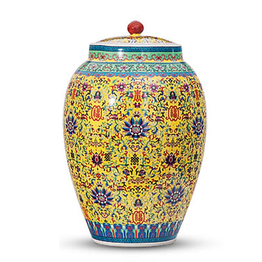 Vintage Ceramic Food Storage Containers with Airtight Lids - 10L/15L Large Kitchen Canisters for Flour, Sugar, Coffee & Cereals | Pantry Organization, Kitchen Decor & European Style Porcelain Jars | Perfect for Home Baking, Coffee Storage & Pantry Organization