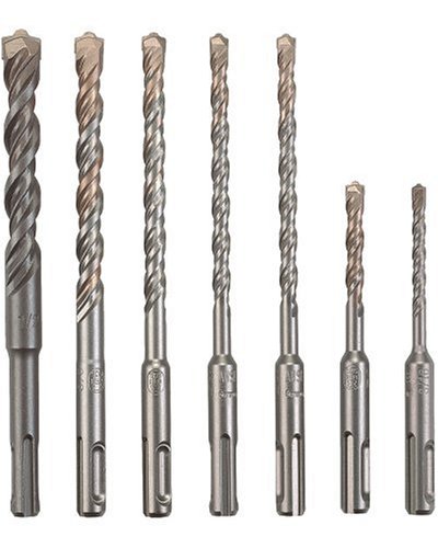 BOSCH 11255VSR Bulldog Xtreme 8 Amp 1-Inch Corded Variable Speed SDS-Plus Rotary Hammer Drill for Concrete & Masonry with HCK001 7-Piece Carbide-Tipped SDS-Plus Drill Bit Set - Perfect for Professional Construction, Demolition, and DIY Home Improvement Projects