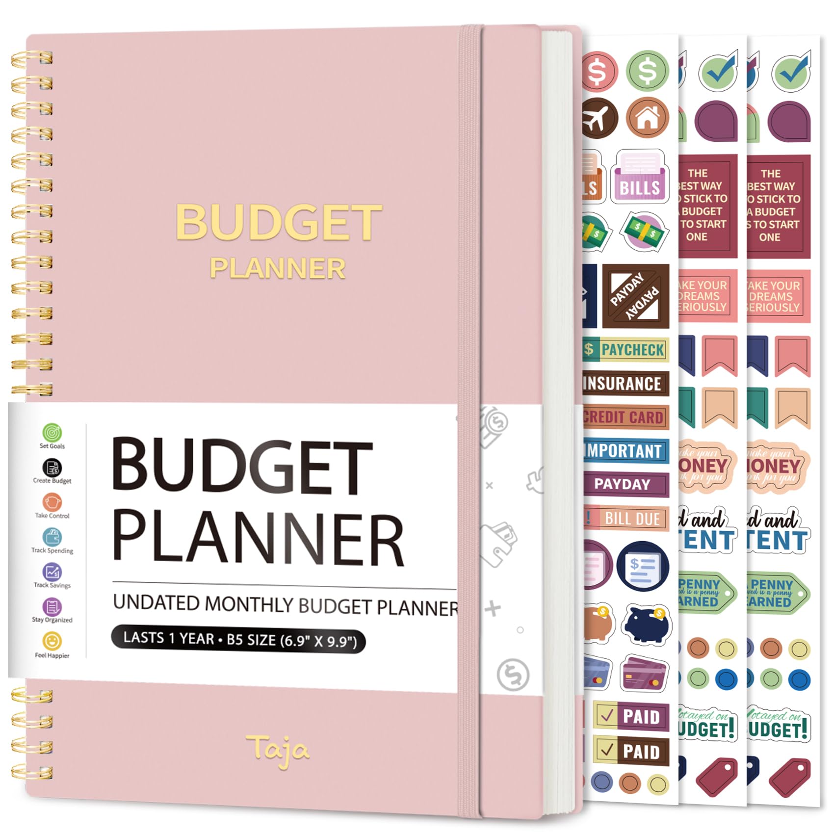 2024-2025 Budget Planner & Expense Tracker Notebook - Undated Monthly Finance Organizer, Bill Tracker & Money Management Journal for Personal Finance Control (Pink) | Perfect for Home Budgeting, Savings Goals & Financial Planning