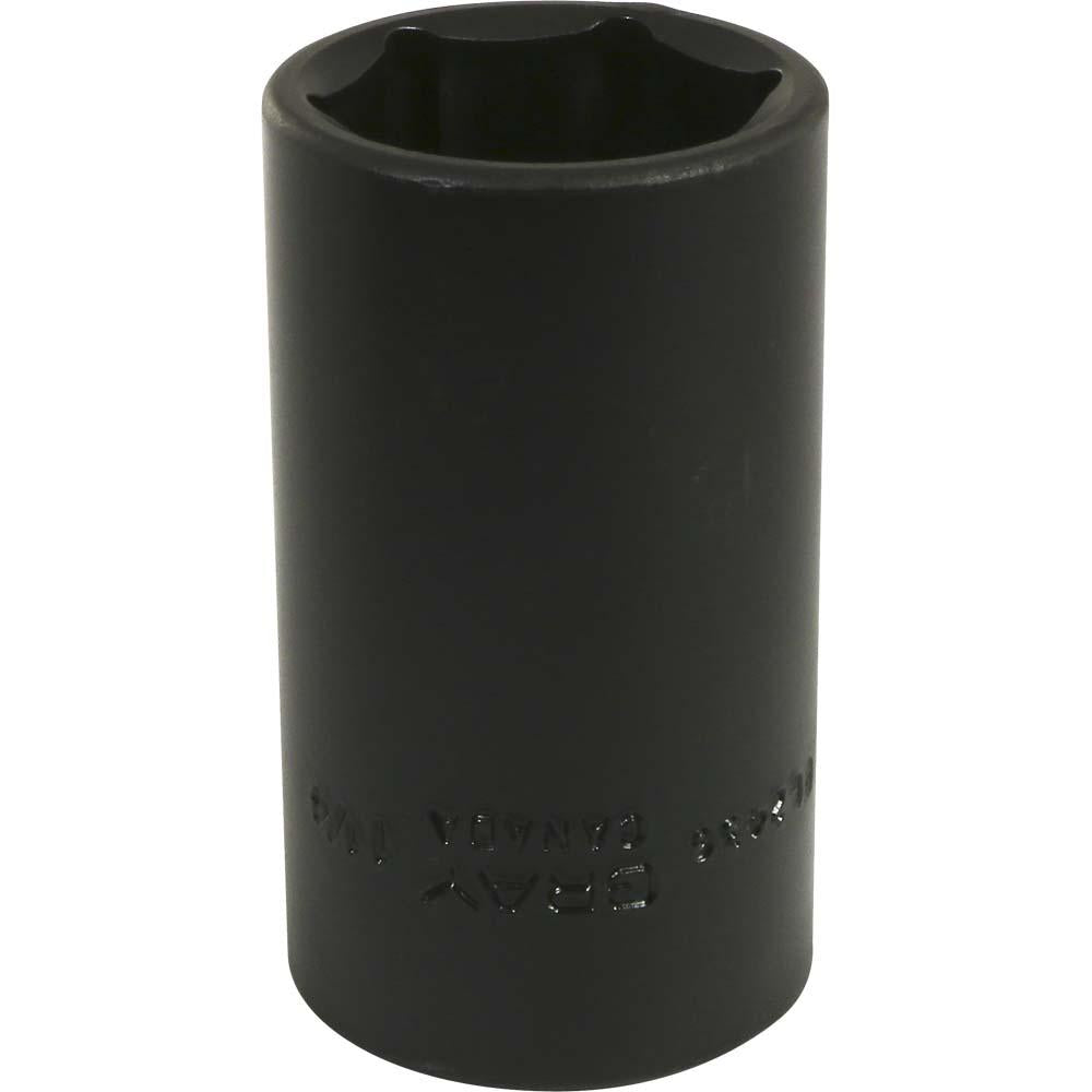 1/2 Inch Drive 6-Point Deep Impact Socket Set - Black Industrial Finish for Automotive Repair & Heavy-Duty Mechanical Work