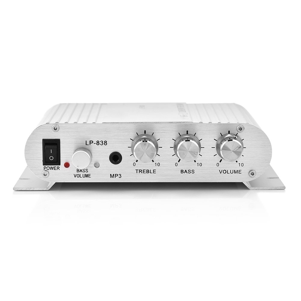 ASHATA 2.1 Channel Digital Power Amplifier - Mini HiFi Stereo Bass Audio Amplifier for Car & Home with 3.5mm Input & Speaker Output - Perfect for Car Audio Systems, Home Theater, and Music Listening