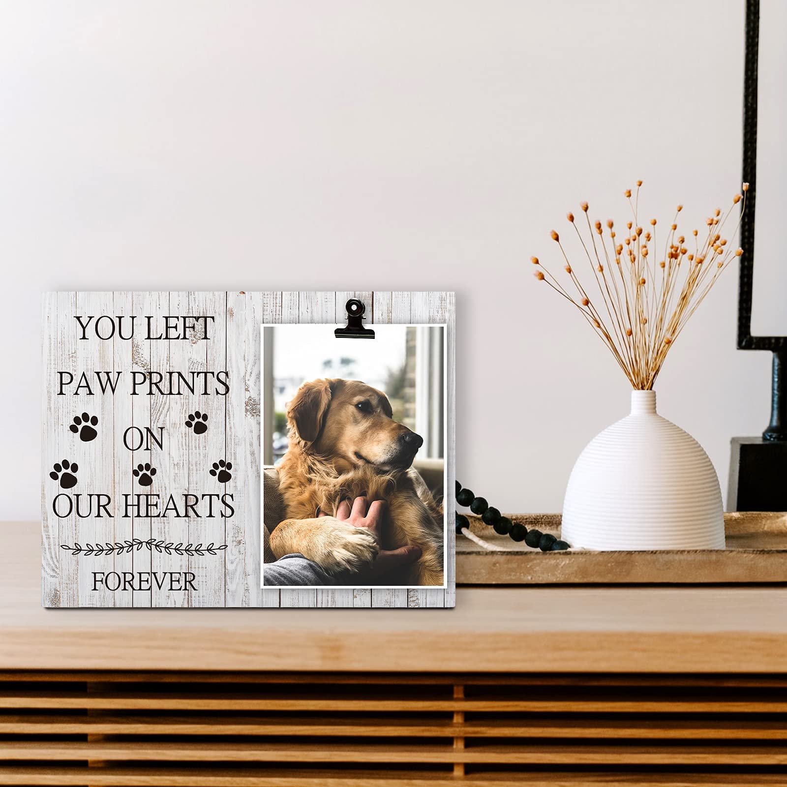 4x6 Pet Memorial Picture Frame for Cats & Dogs - Customizable Pet Loss Keepsake for Home, Office & Memorial Displays