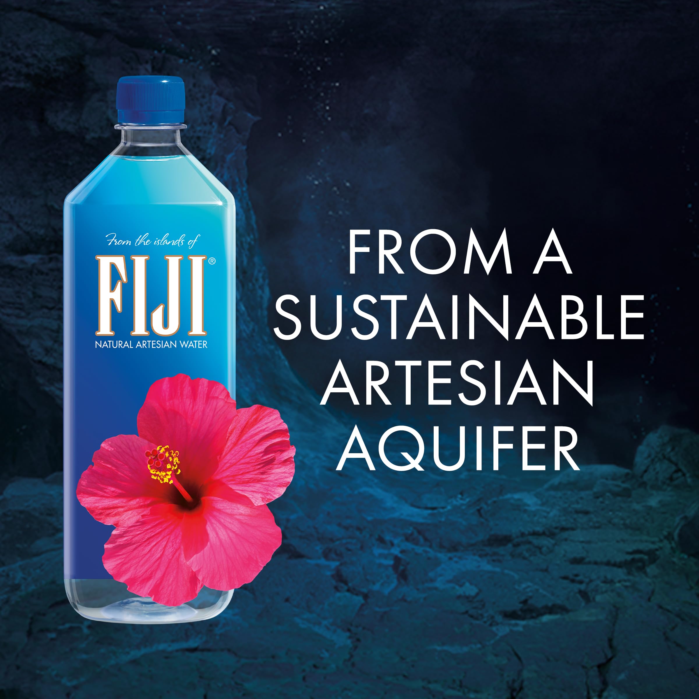 FIJI Natural Artesian Water 1 Liter (33.8 Fl Oz) - Pack of 6 Bottles | Premium Alkaline Mineral Water for Hydration, Gym, Office & Travel | BPA-Free, Naturally Filtered Spring Water