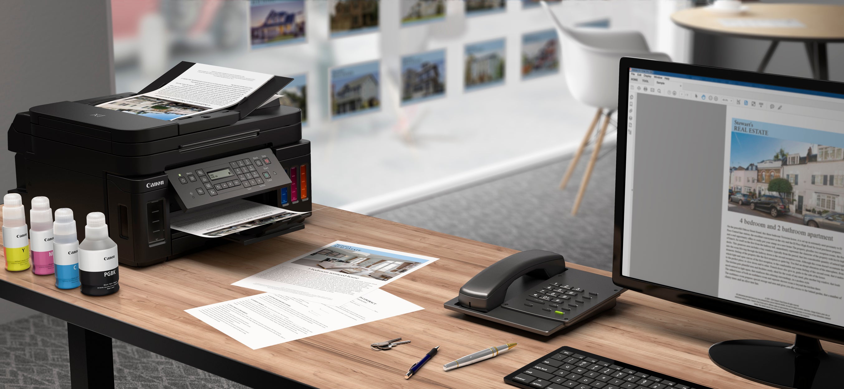 CANON PIXMA G7070 Wireless All-in-One Printer with Scanner, Copier & Fax | High-Yield Ink Tank System | Ideal for Home Office & Small Business Printing Needs