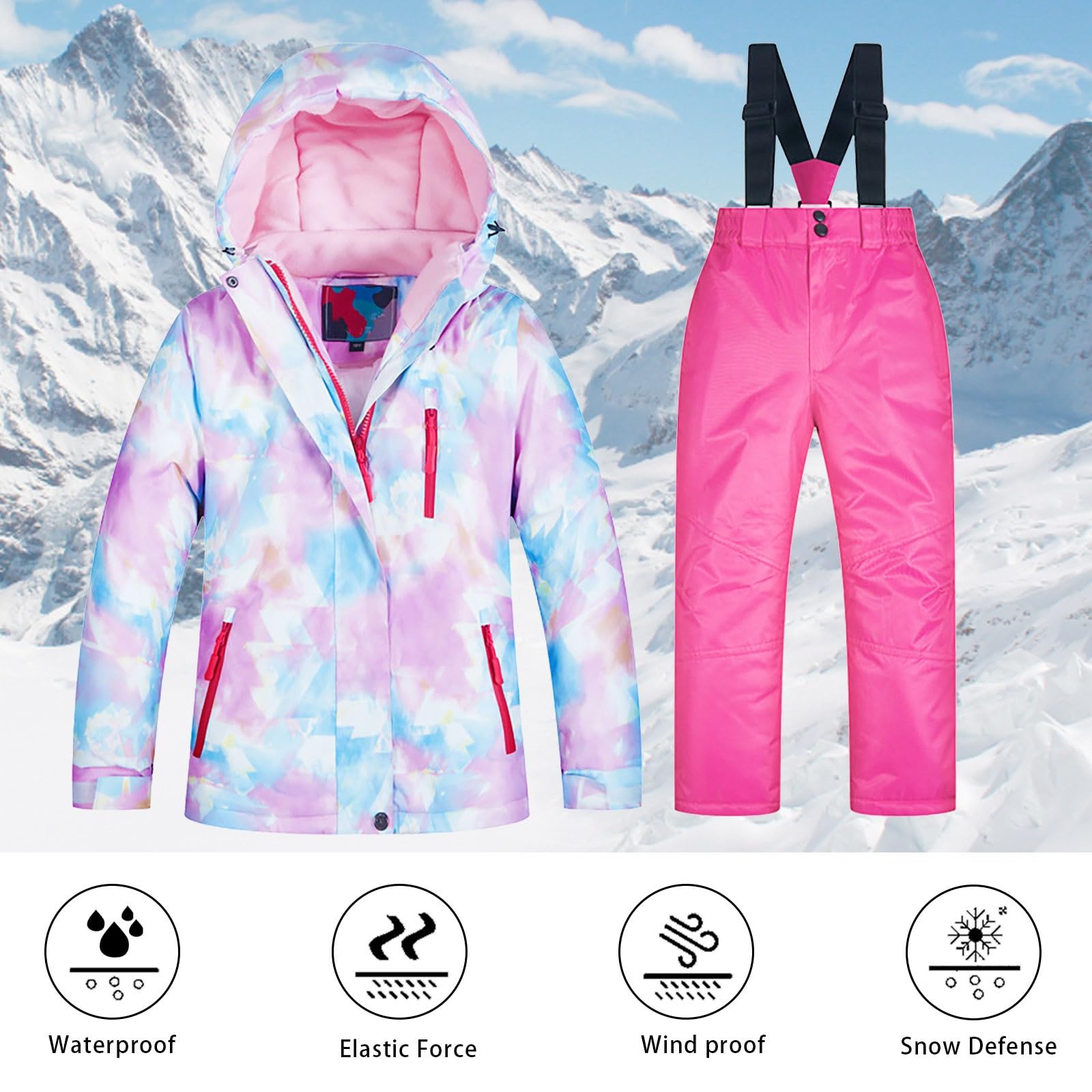 Qfajcp Newborn Baby Clothes Set - Windproof Winter Snow Jacket & Pants Suits for Boys & Girls (0-24 Months) | Perfect for Skiing, Snow Play & Cold Weather Outings