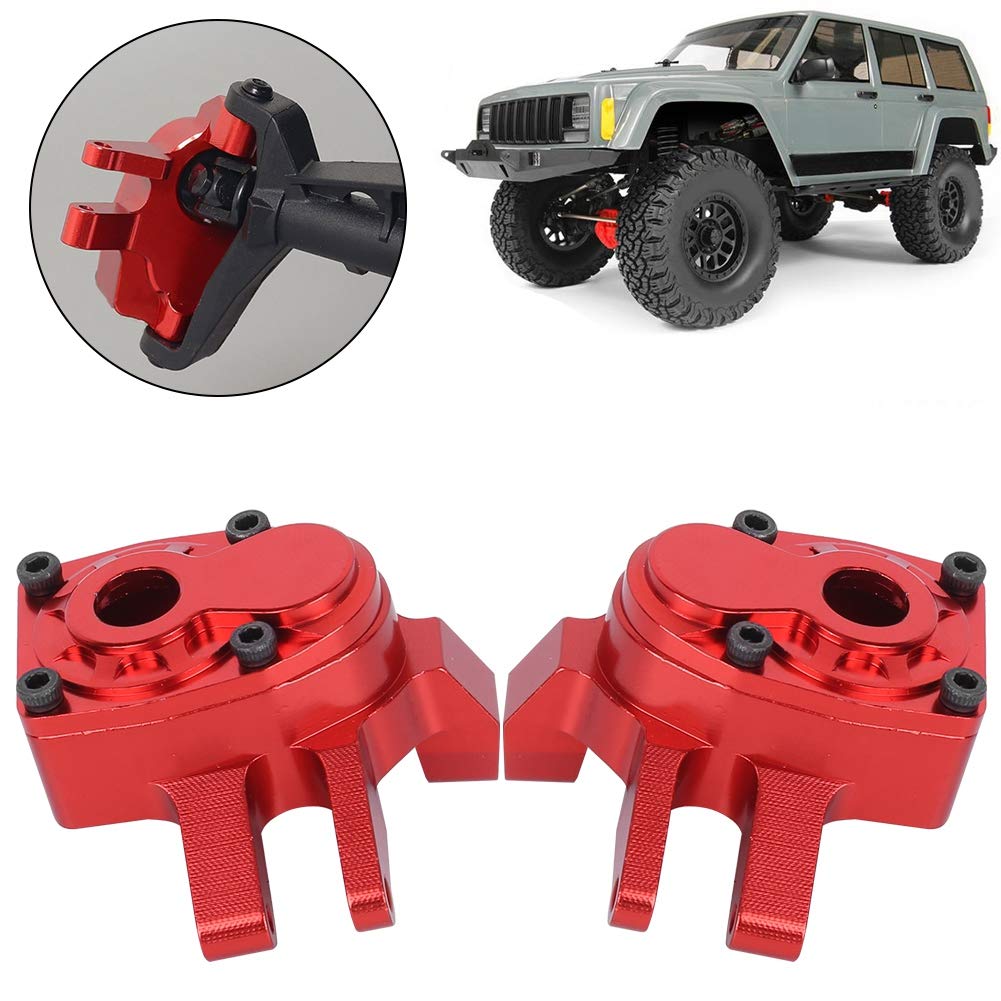 Tbest 2Pcs Aluminum Alloy RC Car Front Steering Cup & Axle Shell - Compatible with SCX10 III RC Crawler (Red) | Durable Replacement Part for Off-Road RC Car Upgrades & Repairs