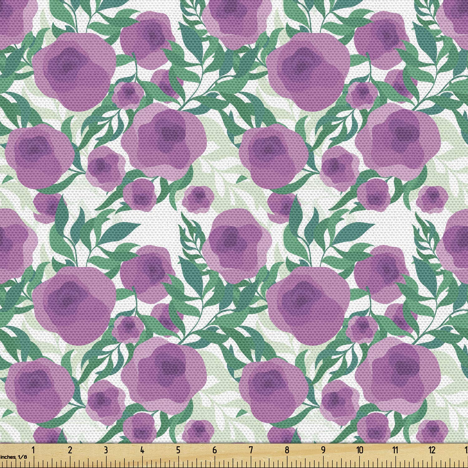 Ambesonne Floral Fabric by The Yard - Hand-Drawn Romantic Flowers & Leaves - 10 Yards Multicolor Upholstery Fabric for Sofa, Curtains & Home Decor - Perfect for DIY Projects & Crafting
