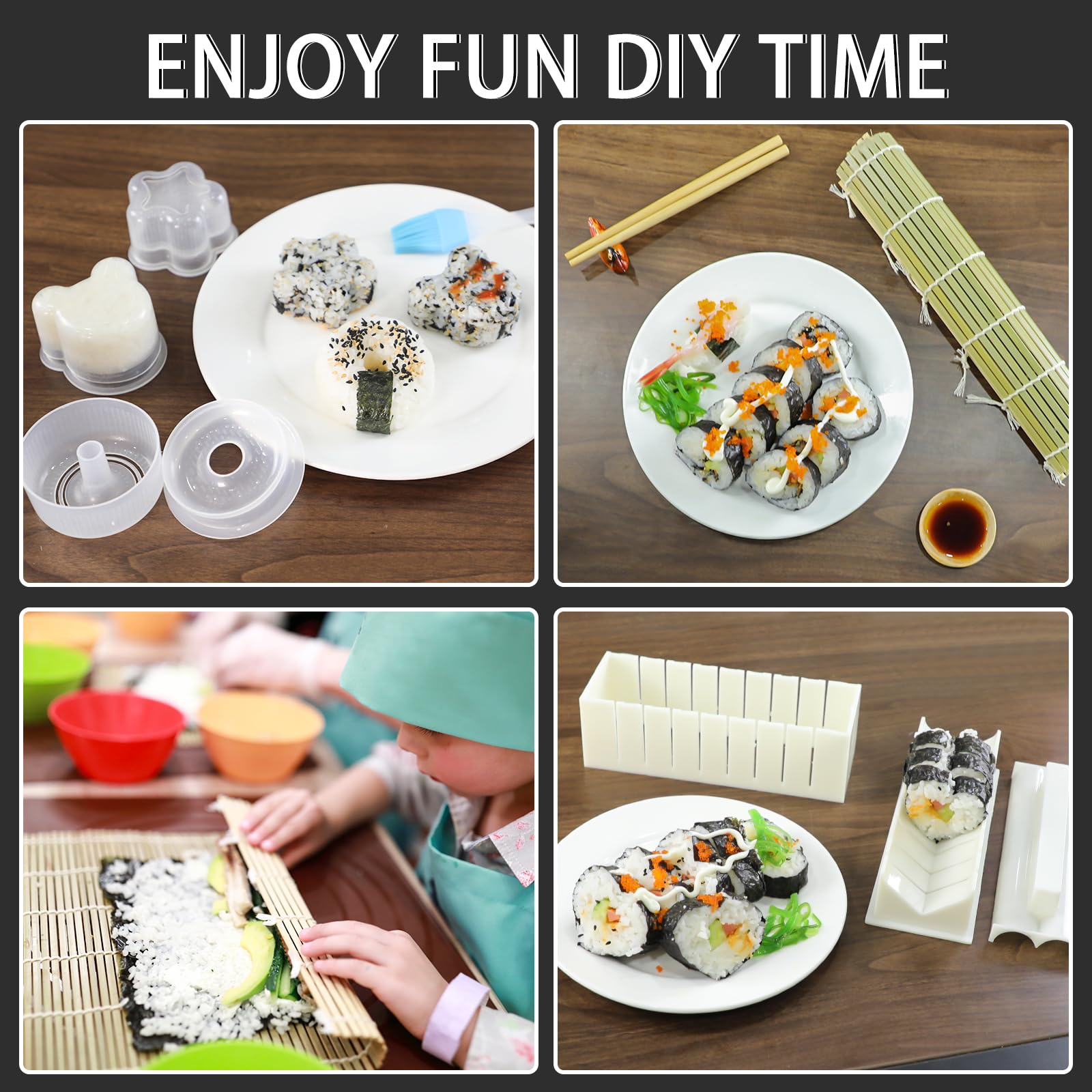 24-Piece Kids Kitchen Tools Set for Real Cooking - Montessori Learning Toys for Boys & Girls Ages 3-12 - Safe Plastic Knife Set with Sushi Making Kit - Perfect Birthday & Easter Gift for Toddlers - Ideal for Pretend Play, Cooking Classes & Early Childhood Development