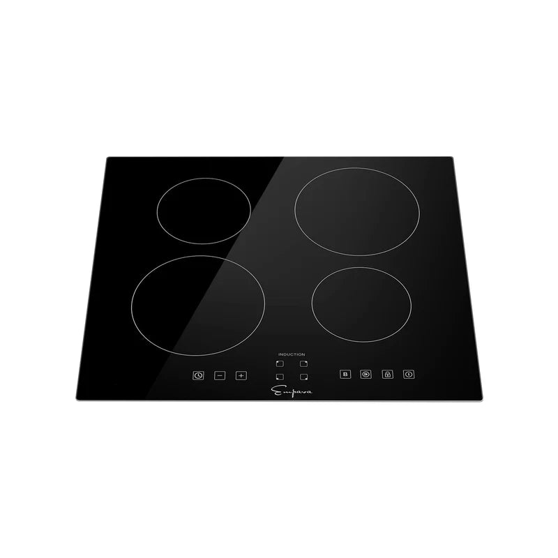 Empava 24-Inch Built-In Induction Cooktop with 4 Burners, Touch Control - Black | Professional Kitchen Stove for Home Cooking, Restaurants & RV Use