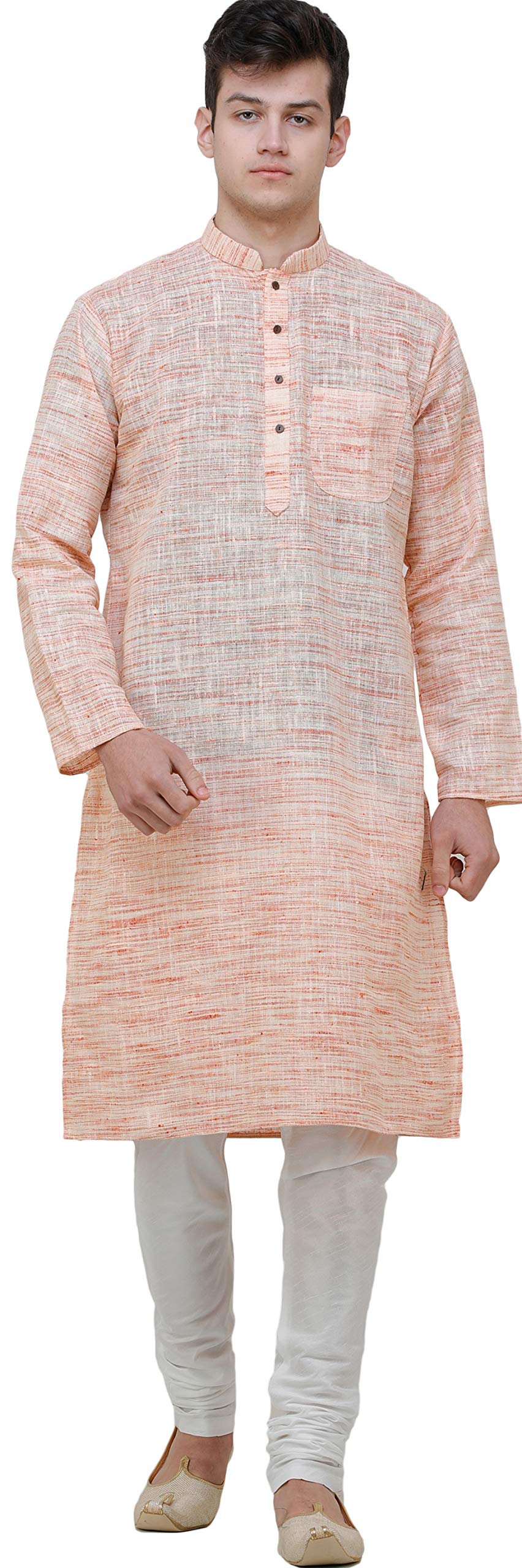 Exotic India Pure Handspun Charkha Cotton Kurta Pajama Set | Traditional Indian Ethnic Wear for Men | Comfortable Loungewear & Festival Outfit