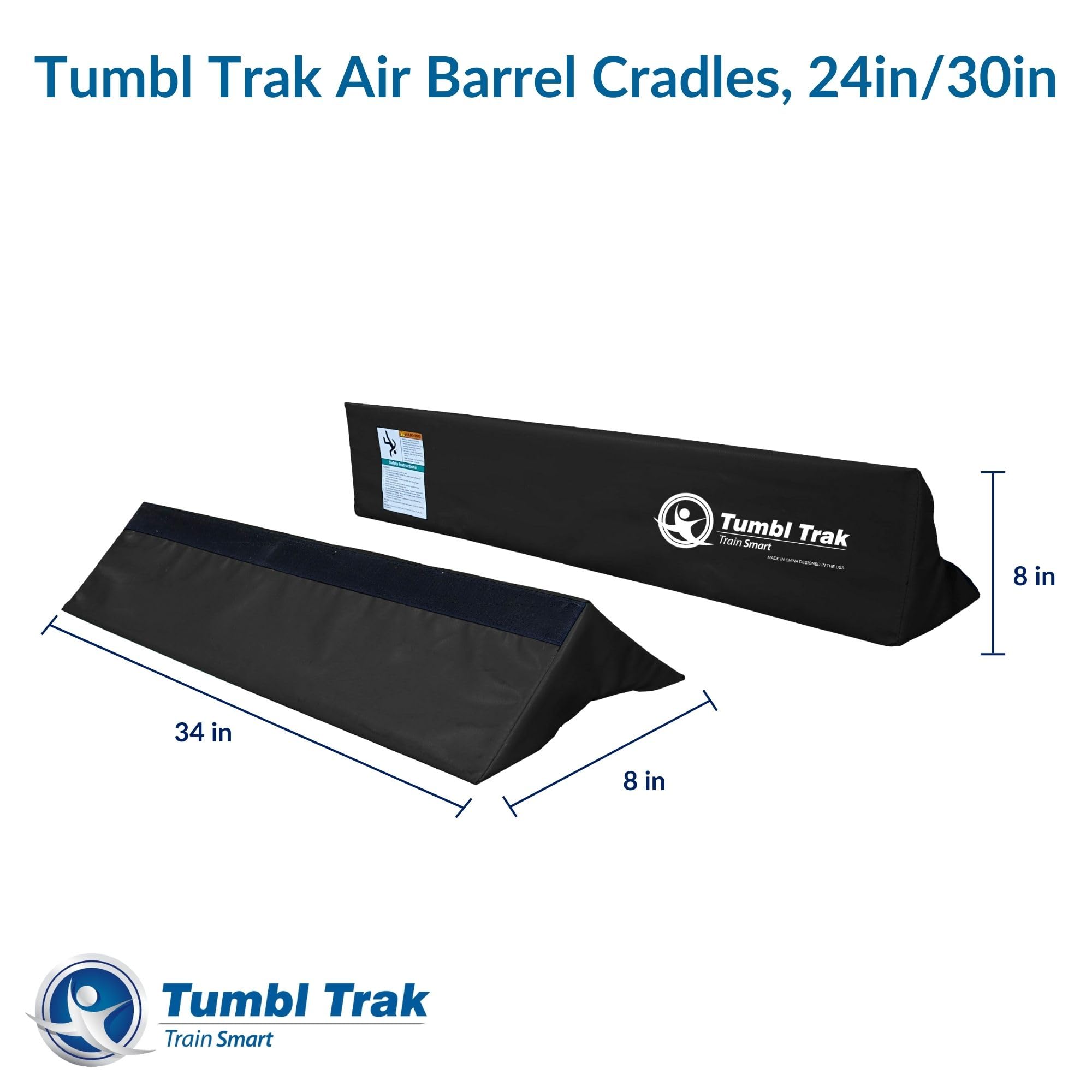 Tumbl Trak Air Barrel Cradles (Cradles Only) - Compatible with All Inflatable Gymnastic & Cheer Air Rollers - Black - Perfect for Gymnastics Training, Cheerleading Practice & Home Workouts