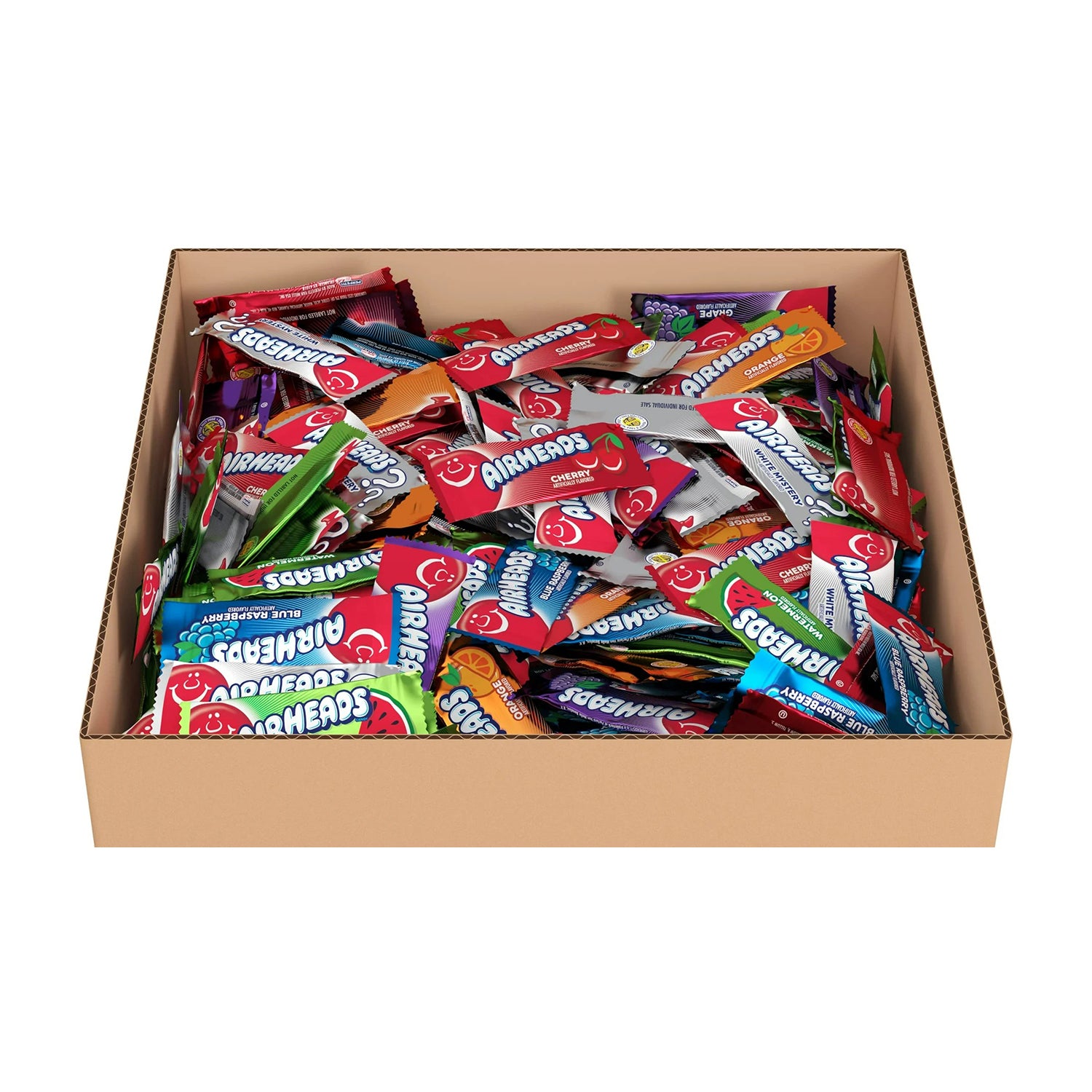 Airheads Mini Bars Assorted Flavors - 25lb Bulk Case | Fun-Sized Candy for Halloween, Parties, School Events & Office Snacks