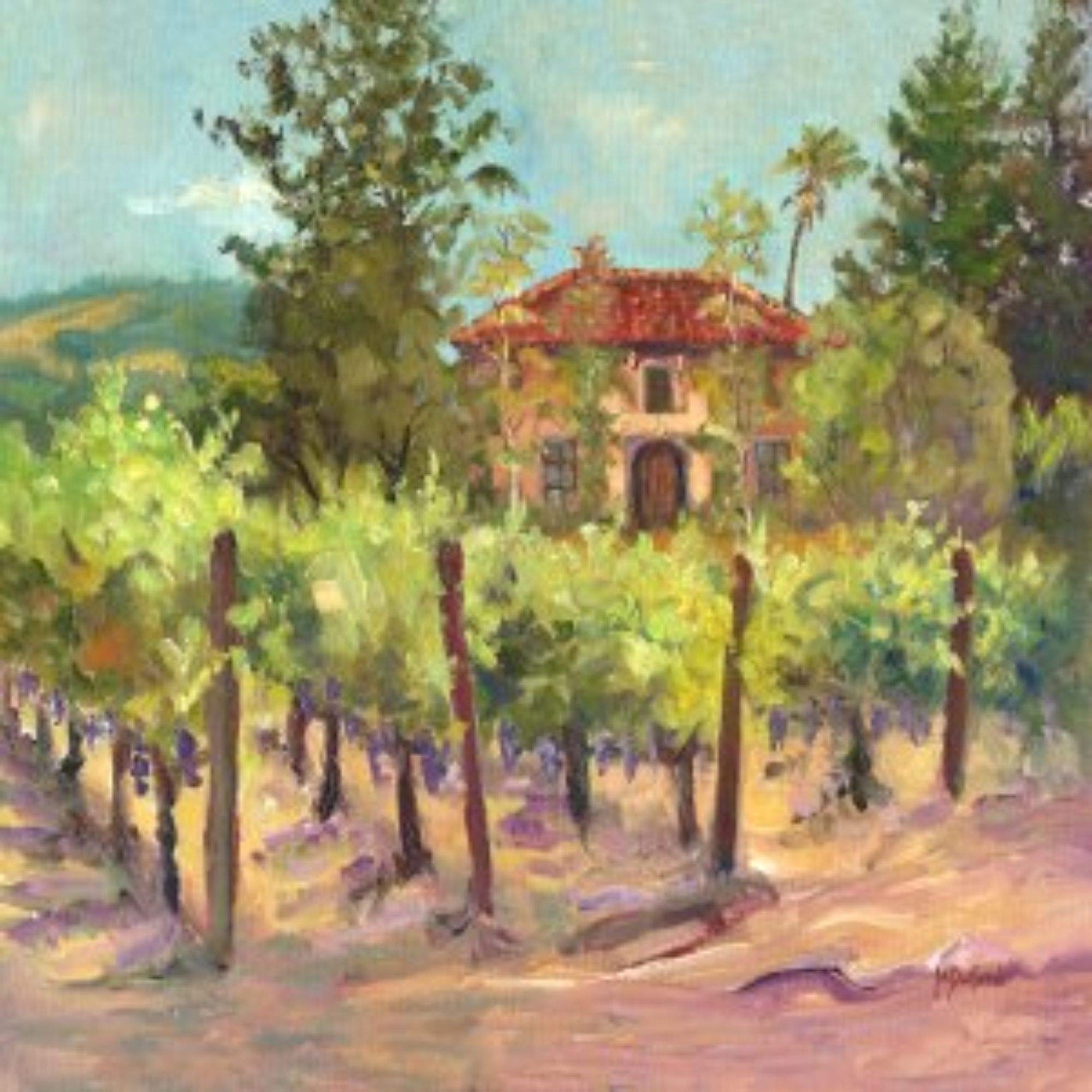 Green and Brown Tuck's Vineyard Outdoor Canvas Wall Art 24
