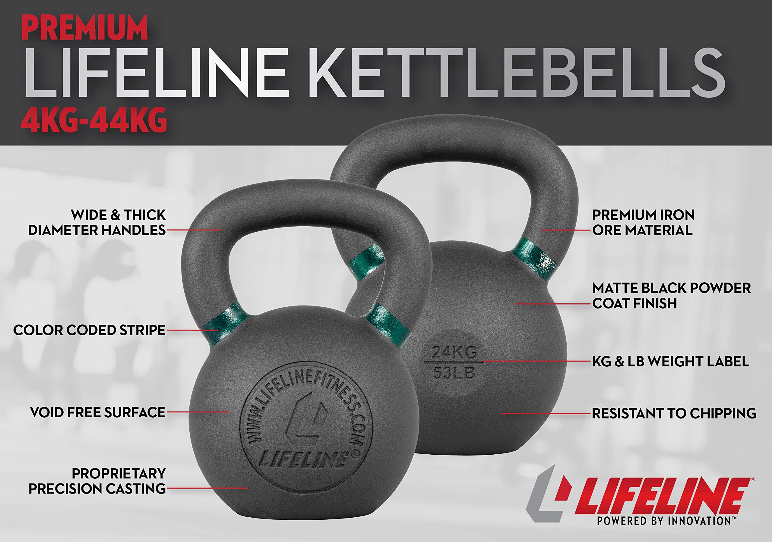 Premium Kettlebell Weights for Full-Body Workouts - Durable Cast Iron Home Gym Equipment for Strength Training, CrossFit & Functional Fitness - Perfect for HIIT, Cardio & Muscle Building at Home or Gym