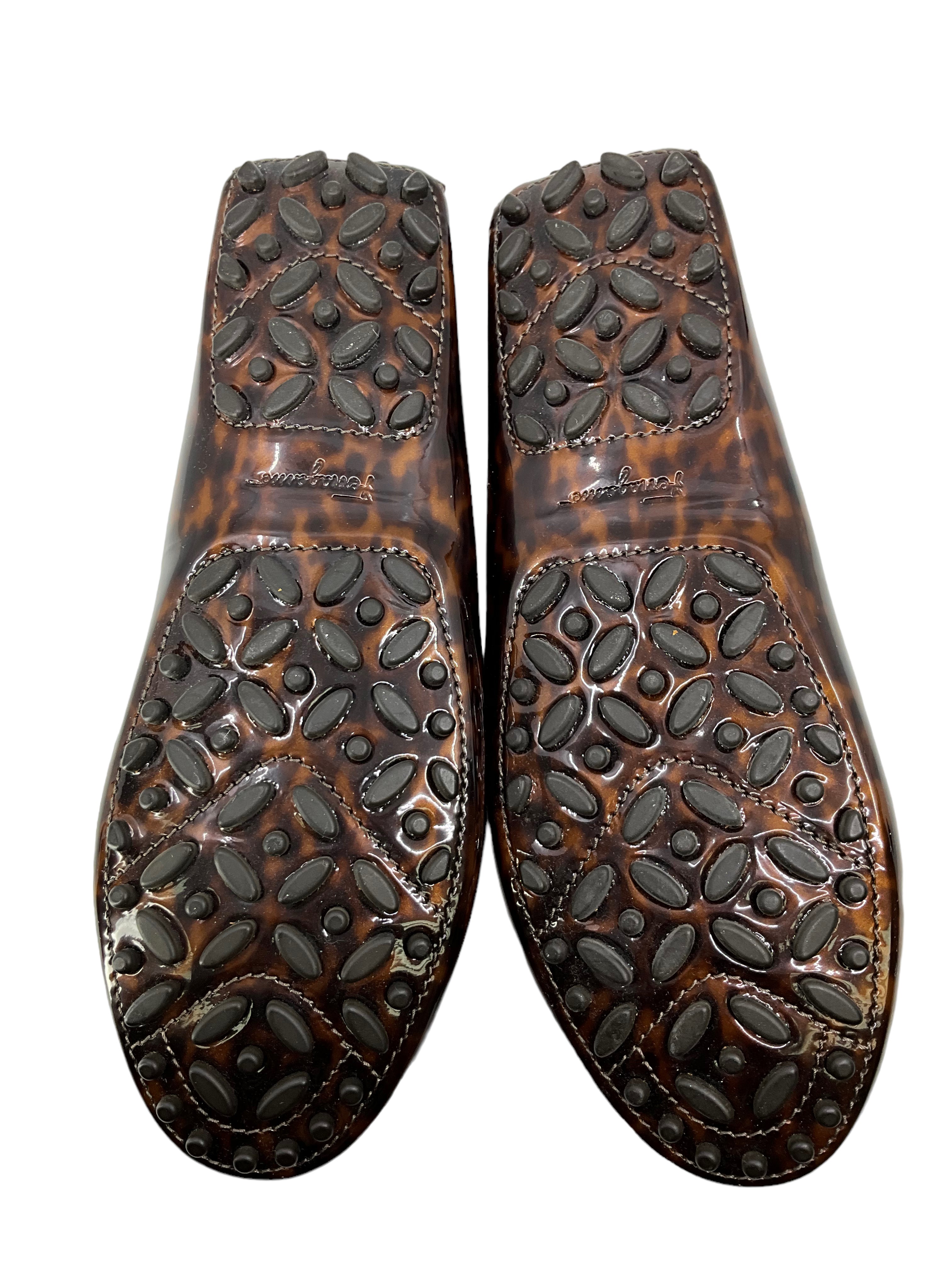 Salvatore Ferragamo Saba Patent Leather Loafers for Men - Size 7.5 US - Shiny Black Formal Shoes for Business & Office Wear