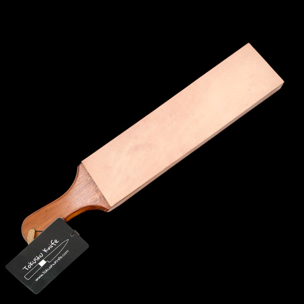 Premium Tokushu Knife - Double Sided XL Buffalo Leather Strop for Sharpening & Honing Knives | Perfect for Chefs, Barbers & Woodworkers