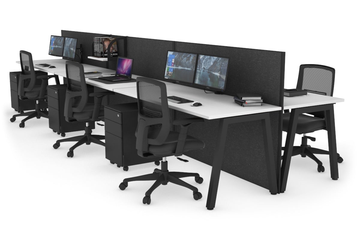 Horizon Quadro 6-Person Office Workstation Bench with A-Legs - 1800mm x 700mm (70.8