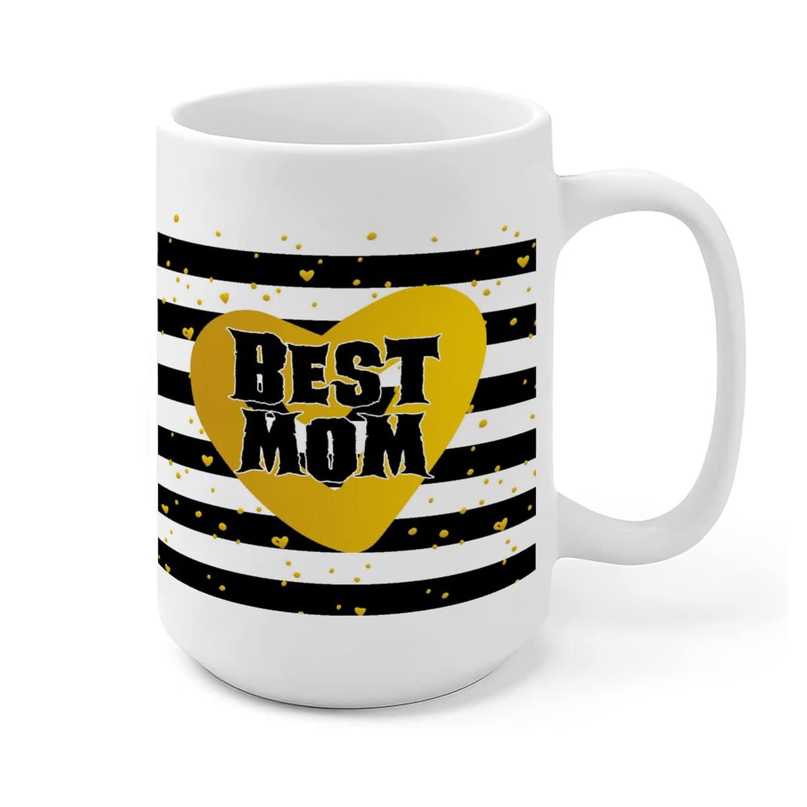 15oz Inspirational Ceramic Coffee Mug - Perfect Mother's Day Gift for New Moms, Friends, Daughters & Sons | White Glossy Happy Mother's Day Mug for Coffee, Tea & Hot Drinks at Home or Office