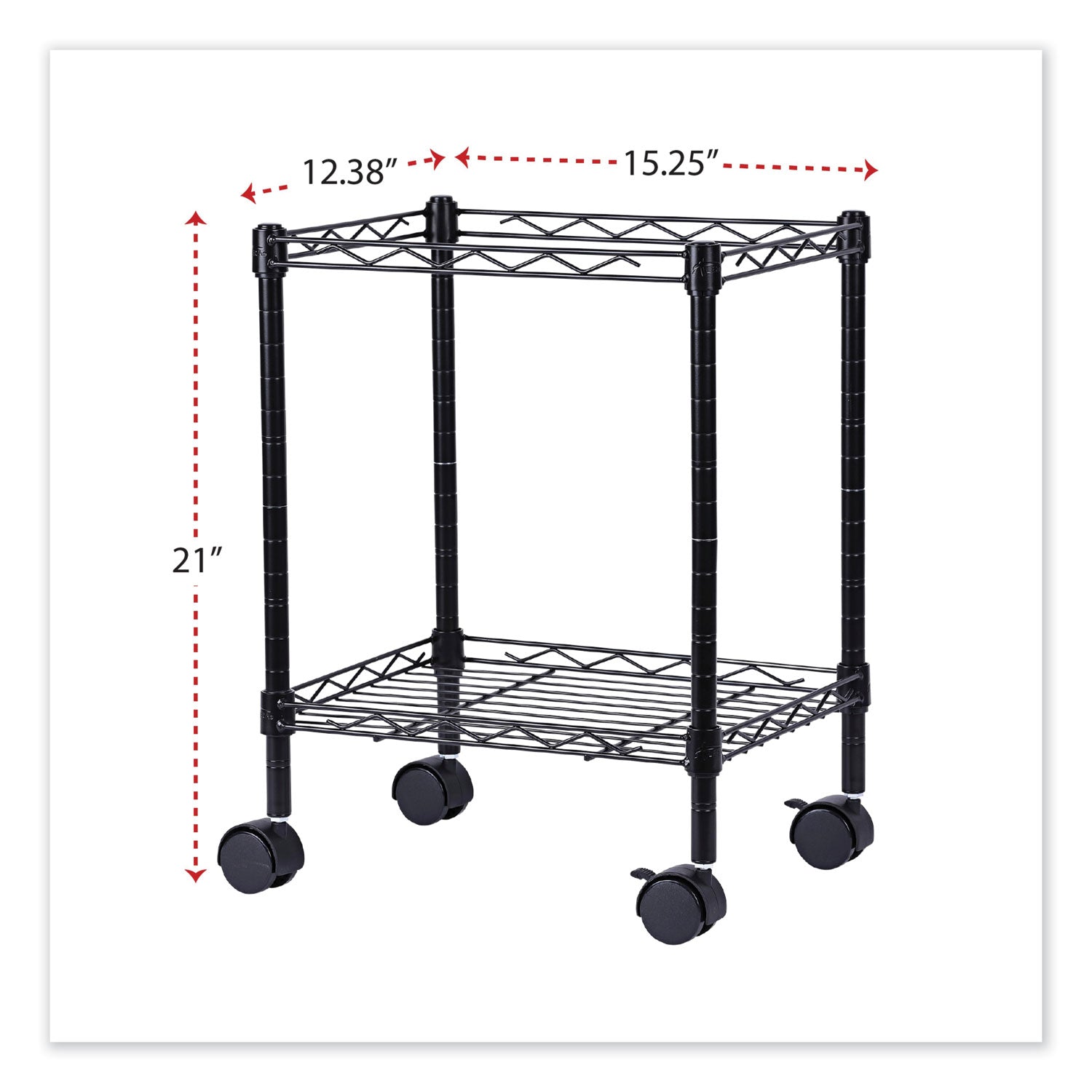 Alera® Compact Metal File Cart with 1 Shelf & 1 Bin - 15.25