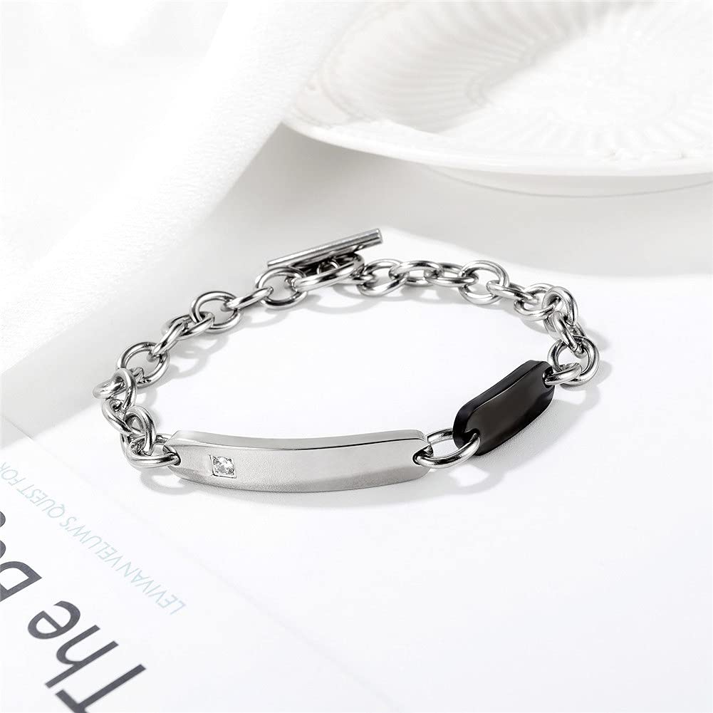 Medical Alert ID Bracelet for Men & Women - Stainless Steel Link Chain Emergency Bracelet with Customizable Engraving & Medical Card - Perfect for Seniors, Diabetics, Allergy Sufferers & Emergency Health Identification