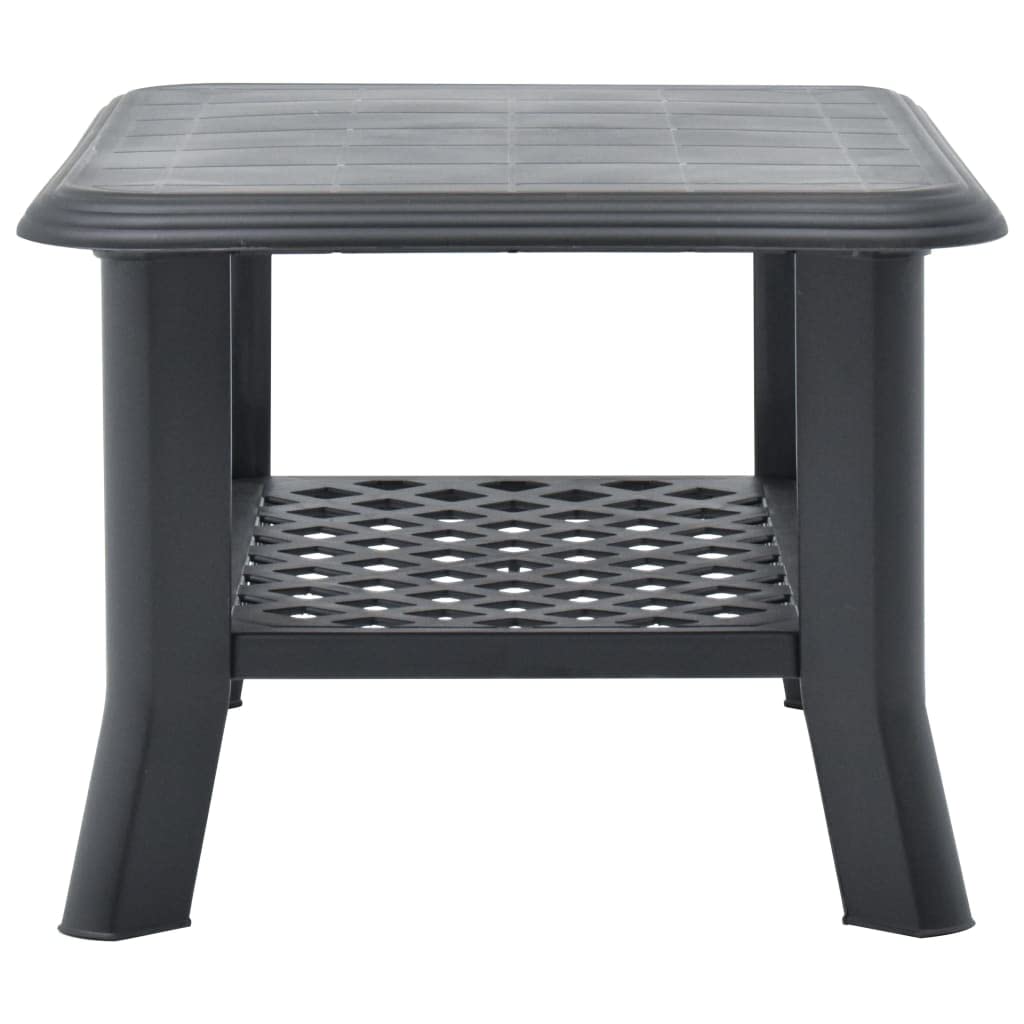 vidaXL Modern Coffee Table with Storage Shelf - End Table, Side Table in Anthracite Plastic for Living Room, Bedroom & Office