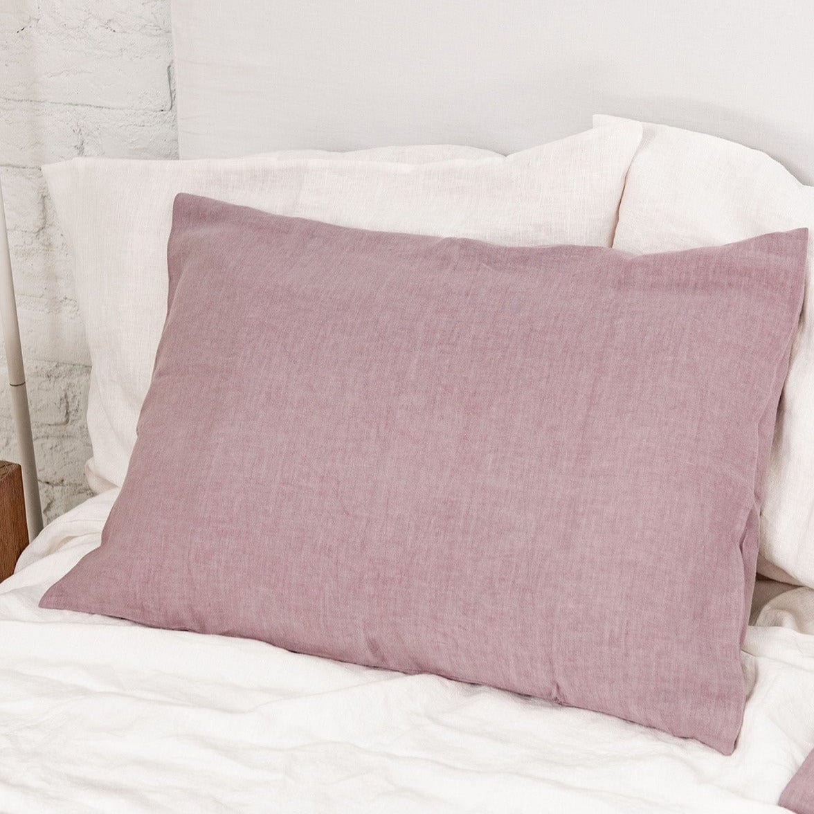 Premium 100% Linen Pillowcase - Dusty Rose Pink | Soft & Breathable Bedding for Hot Sleepers | Perfect for Home Decor, Master Bedroom & Guest Room