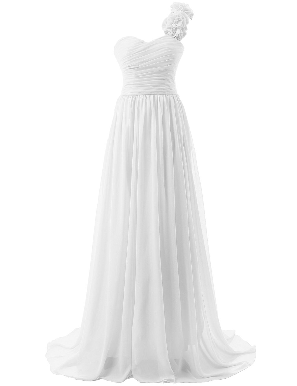 JAEDEN Elegant One Shoulder Bridesmaid Dresses - Long Chiffon Prom Gown with Pleated Detail for Weddings, Parties & Special Occasions