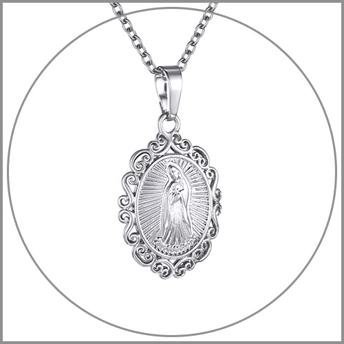 Mary-Filigree Border- Platinum