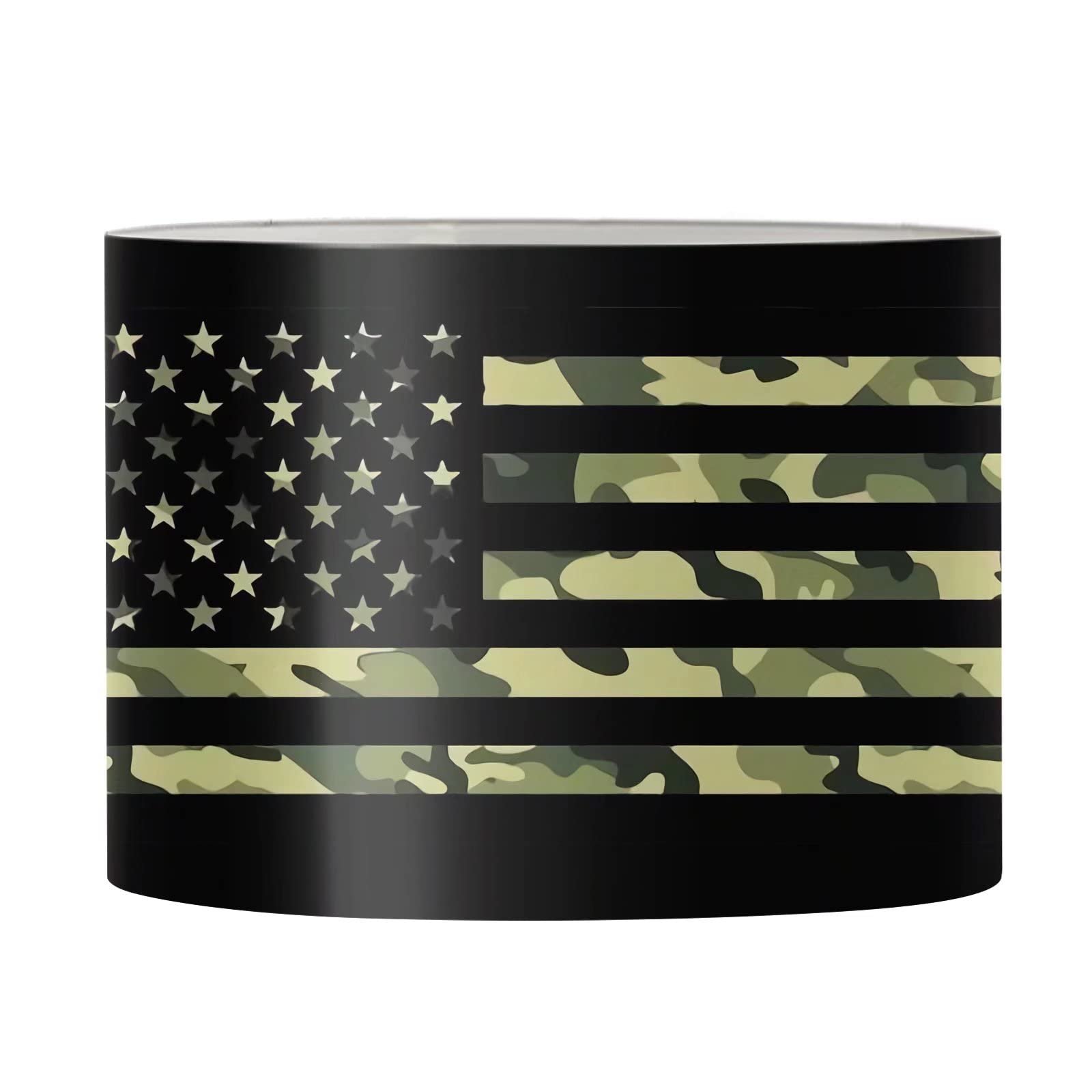 FKELYI Army Green Camo American Flag Lampshade Cover - Patriotic Drum Lamp Shade for Bedroom, Living Room, Kids Room - Perfect for Home Decor, Military Themed Rooms & Patriotic Holidays