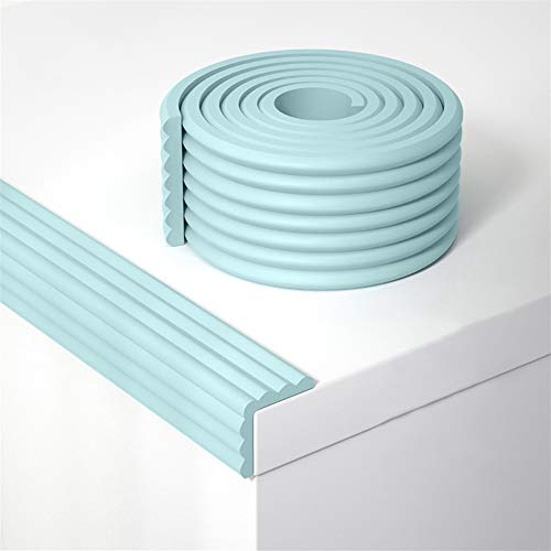 **Insun Waterproof Adhesive Edge Protector - Baby Safety Foam Corner Guards (13' Edge Guard + 6 Pack Corner Protectors) - Light Blue W Shape - Prevent Injuries for Kids, Baby Proofing Furniture & Sharp Corners**
