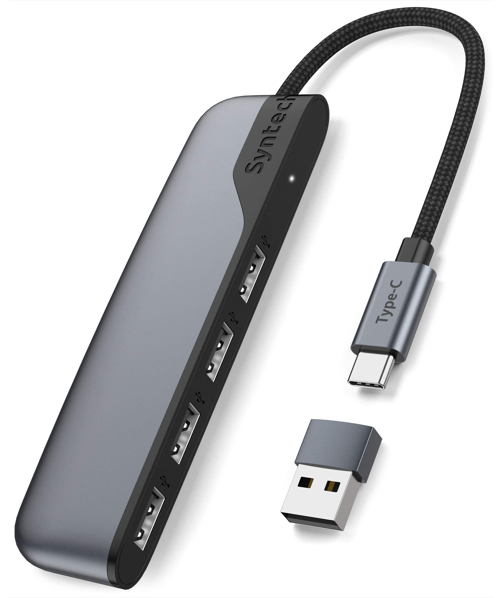 Syntech 4-Port USB C Hub with USB 3.0 & USB 2.0 Adapter - Thunderbolt 3 Compatible for iPad Pro, iMac, MacBook - Perfect for Home Office, Travel & Multi-Device Charging