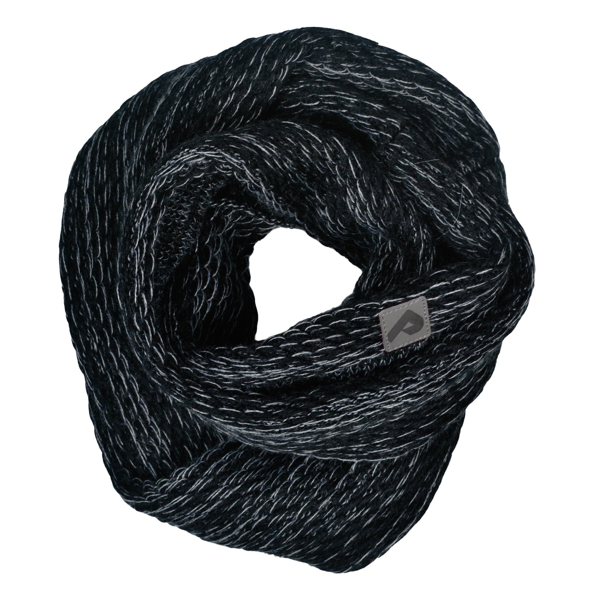 Warm Knitted Infinity Scarf for Women - Soft Black & Gray Winter Fashion Accessory | Perfect for Cold Weather, Office Wear & Holiday Gifts