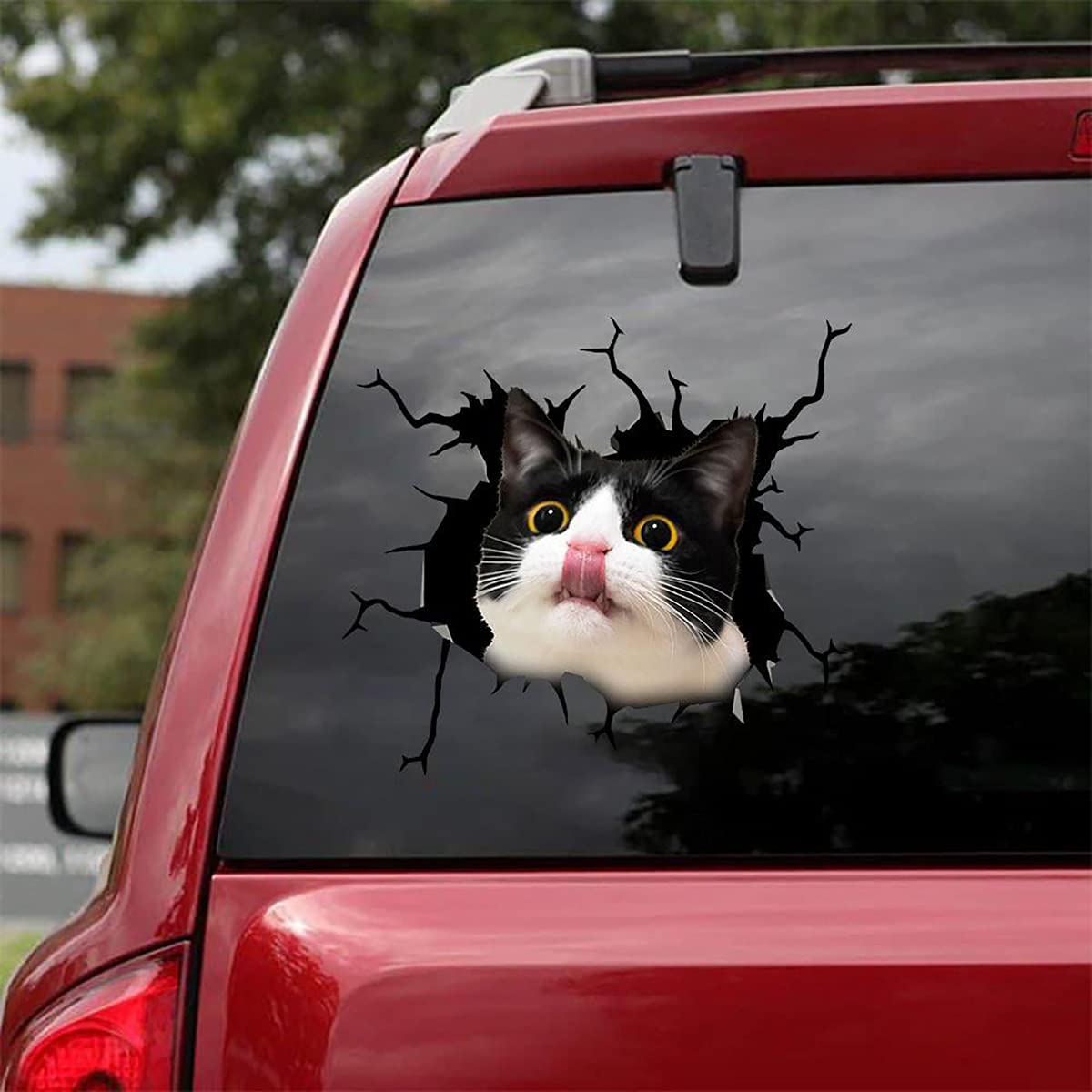 LiuXunJU 3D Cute Cat Car Decals - Vinyl Window Stickers for Pet Lovers, Ideal for Cars, Walls, Laptops, Refrigerators & Smooth Surfaces - Perfect for Home, Office, and Outdoor Decor