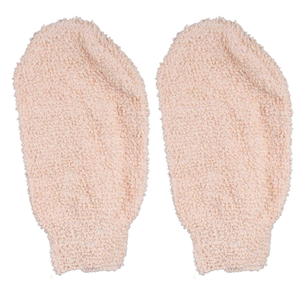 2pcs Exfoliating Bath Gloves for Body Scrub & Massage - Soft Loofah Sponge Back Scrubber, Bathroom Accessories for Home Spa & Shower - Perfect for Exfoliation, Dead Skin Removal & Relaxation