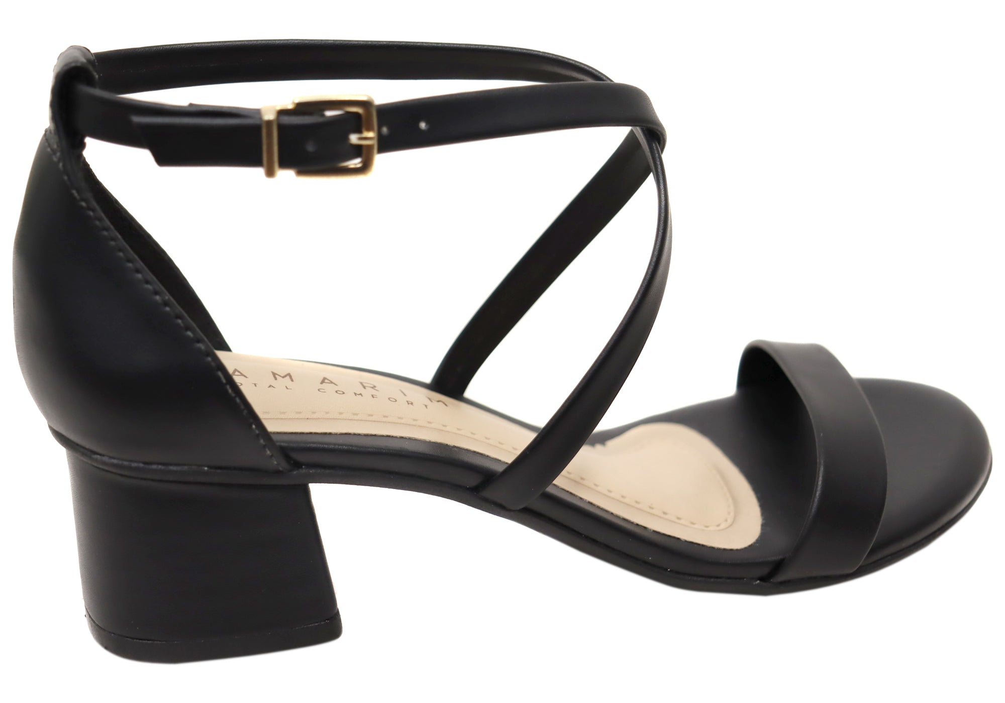 Ramarim Total Comfort Women's Mid Heel Sandals - Brazilian Made Leather Summer Shoes for Walking, Travel & Casual Outfits