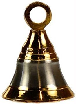 AzureGreen 2 Inch Brass Two-Tone Bell - Handcrafted Decorative Bell for Home, Garden, and Meditation Spaces