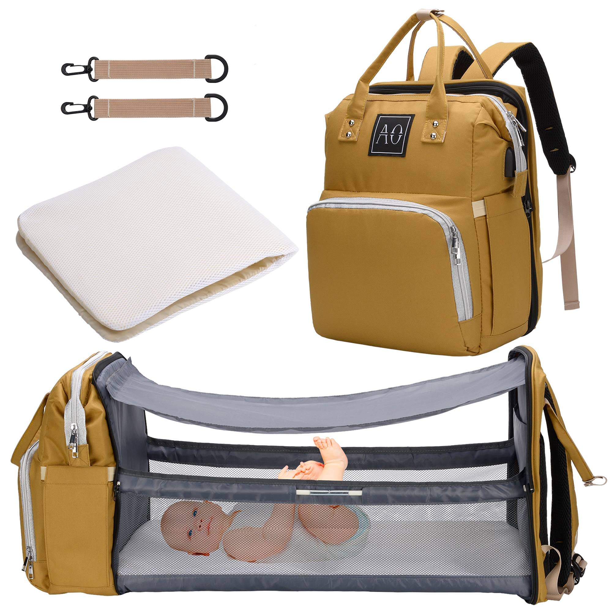 Baby Diaper Backpack with Changing Station - Waterproof Travel Diaper Bag for Boys & Girls, Multi-Pocket Organizer with Insulated Bottle Holder & Wipes Case - Perfect for Daycare, Park Outings & Family Travel