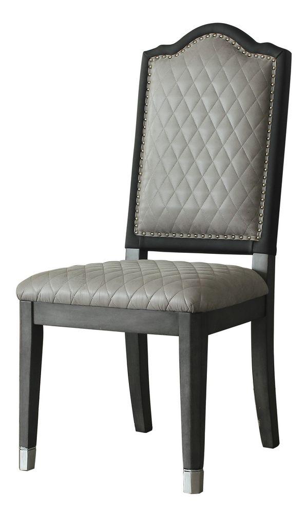 Acme Furniture House Beatrice Side Chair Set of 2 - Modern Charcoal Gray Dining Chairs for Kitchen, Dining Room & Office - Comfortable & Stylish Seating Solution
