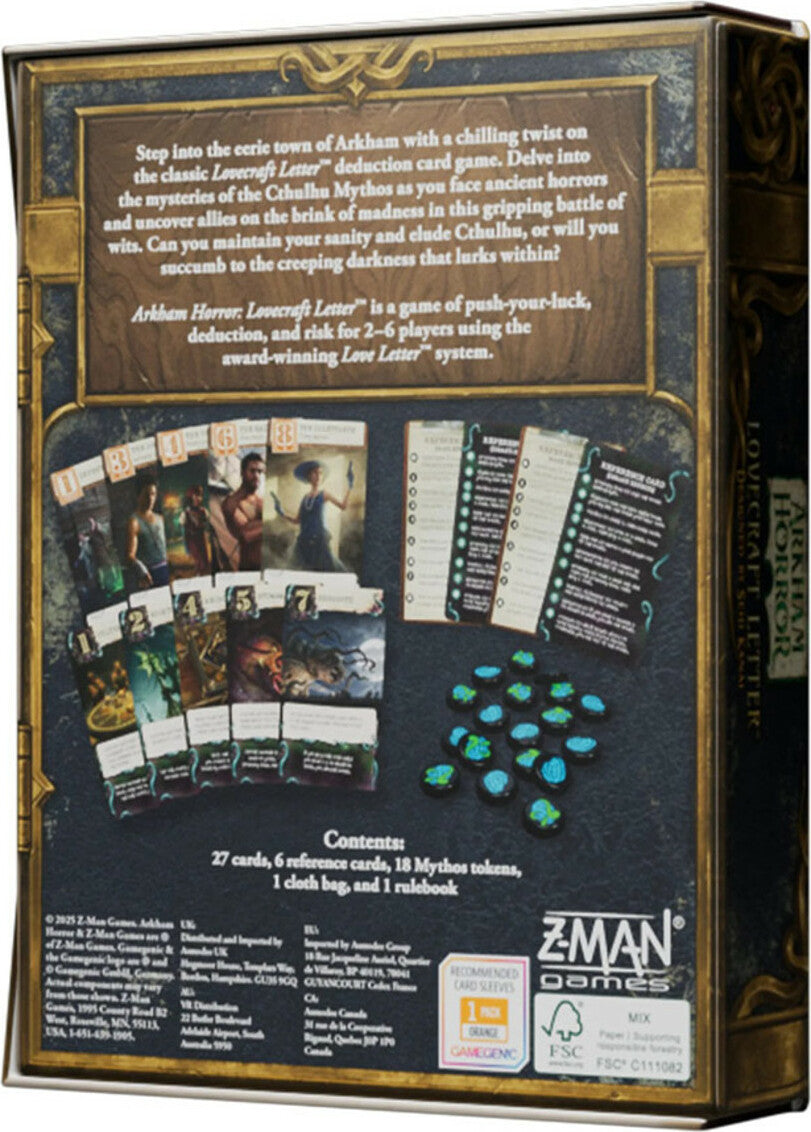 Arkham Horror Lovecraft Letter Card Game - Lovecraftian Horror Strategy Game for 2-6 Players | Perfect for Game Nights & Cthulhu Mythos Fans