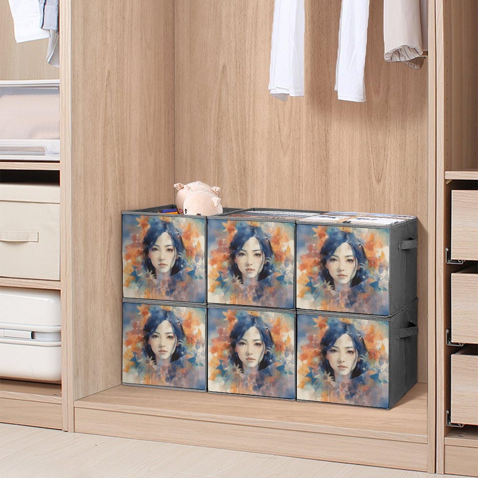 Collapsible Waterproof Storage Cube Bins with Handles - 6 Pack Fabric Storage Baskets for Home Organization, Closet, Office & Bedroom - Perfect for Toys, Clothes & Accessories Storage