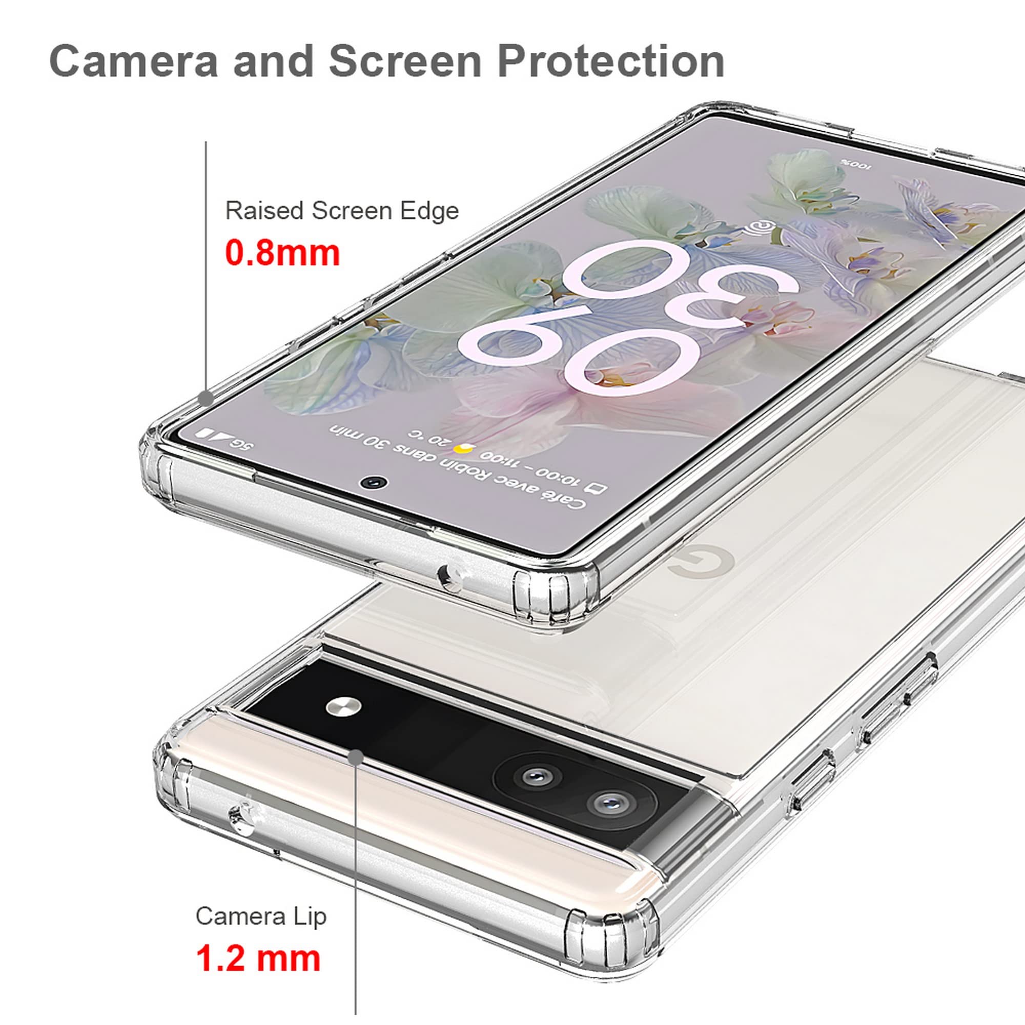 AquaFlex Slim Shockproof Case for Google Pixel 6A - Drop Protection & Reinforced Corners for Outdoor Use