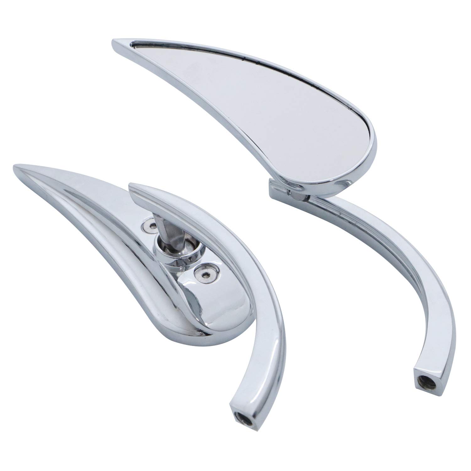 Chrome Mini Teardrop Rearview Mirrors for Harley Sportster Dyna Softail Street Cruiser Chopper Motorcycles - Universal Fit for Enhanced Safety and Style While Riding
