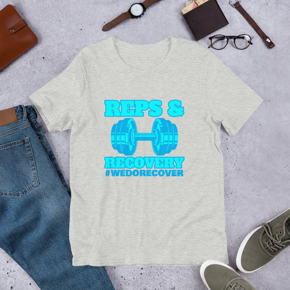 Unisex Reps & Recovery T-Shirt - #WeDoRecover - Comfortable Workout & Gym Apparel for Fitness Enthusiasts