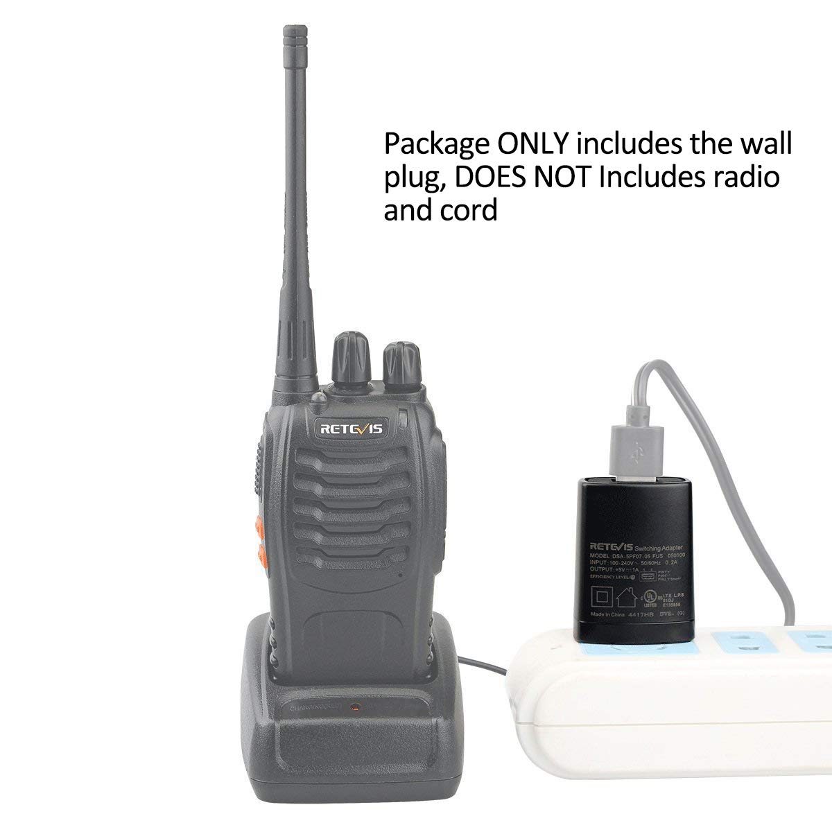 Retevis H-777 5V 1A USB Charger Adapter for Walkie Talkies & FM Radios - Compatible with Retevis RB48, H777S, RT86, RT68, NR10, RT27, RT19, RT18, RT49, RT49P, RT17, RT47, RB26 & Retekess V-112, V-115 (1 Pack) - Perfect for Outdoor Adventures, Security Work, and Emergency Communication